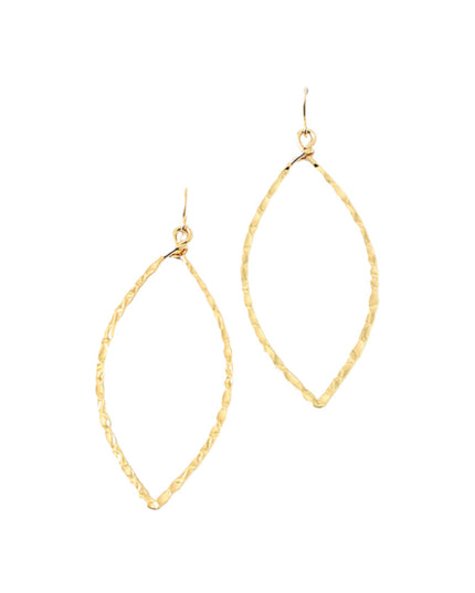 Marquise Hammered Metal Open Earrings