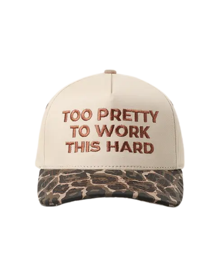 Too Pretty To Work Embroidery Trucker Hat