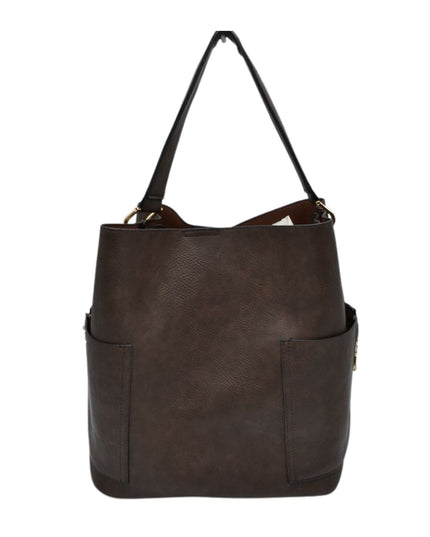 Zipper On Shoulder Strap & Side Pocket Hobo Tote Bag