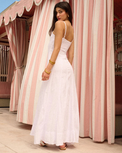 Sabella Pleated Spaghetti Strap Maxi Dress