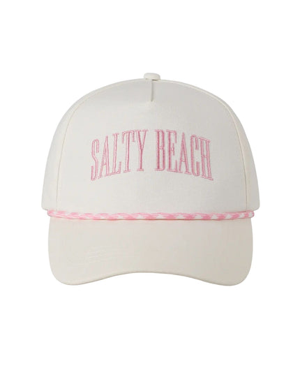Salty Beach Lettering Embroidered Trucker Hat