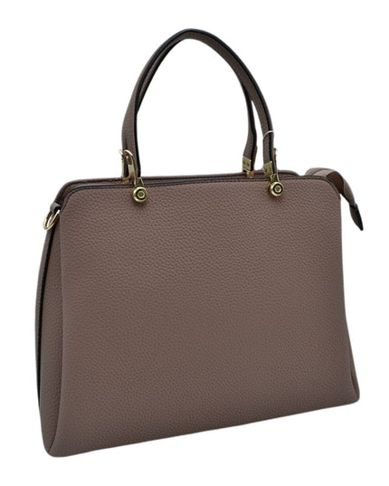 Solid Clutch Hand Bag With Gold Clasps