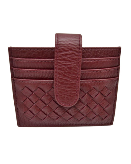 Snap Closure Woven Credit Card Holder