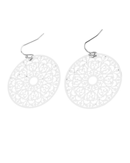 Round Abstract Filigree Dangle Earrings