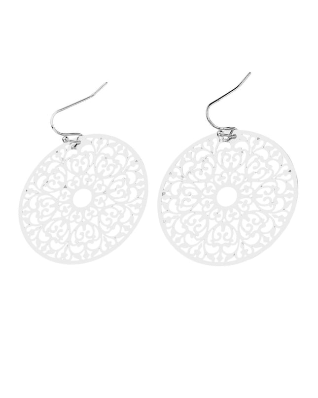 Round Abstract Filigree Dangle Earrings