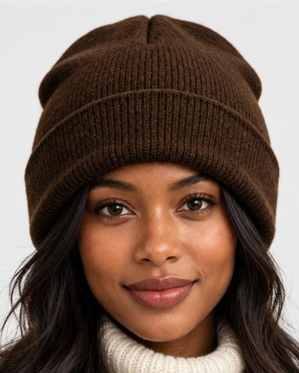 Soft Satin-Lined Solid Knit Winter Beanie Hat