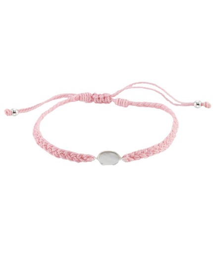 Single Pearl Braided Cord Anklet