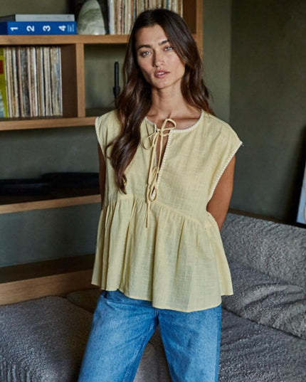 Calla Double Tie Sleeveless Babydoll Top