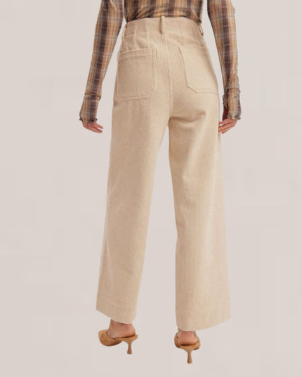 Stretch Corduroy Wide Leg Crop Pants