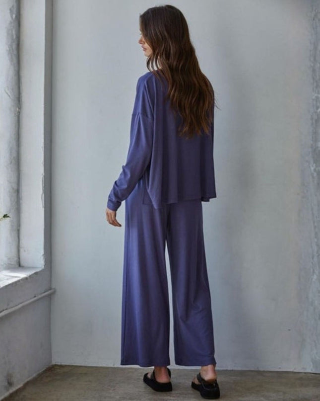 Daily Ease Elastic Waist Wide Leg Pants