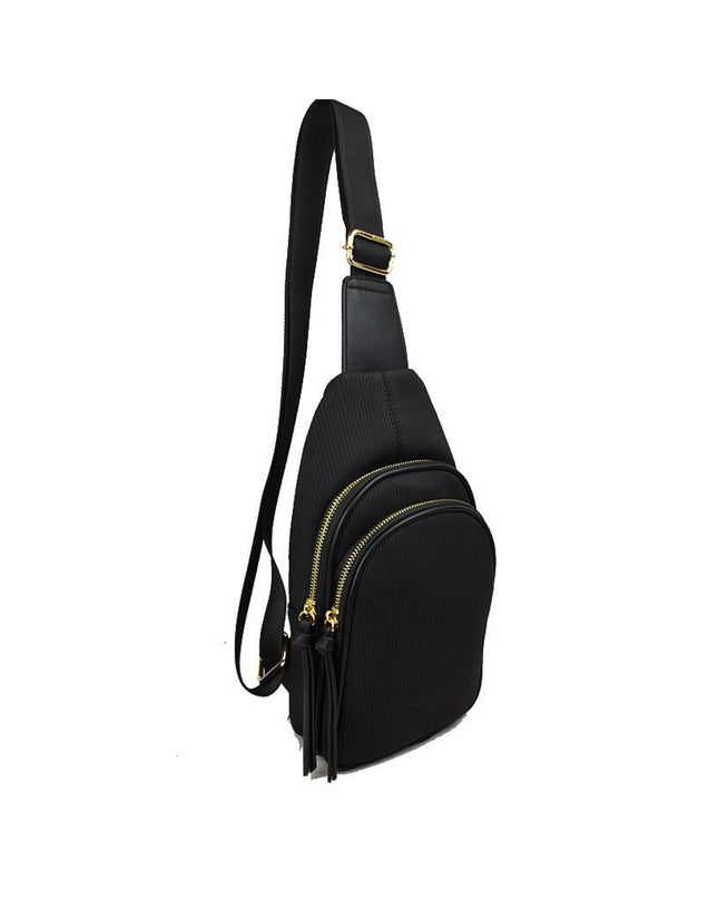 Ribbed Sling Crossbody Bag