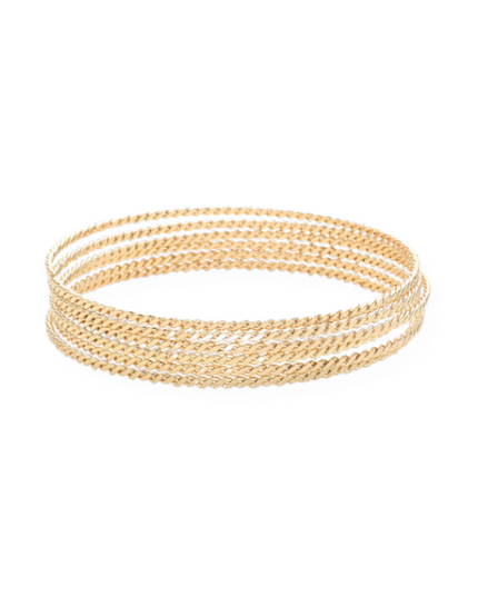Metal Rope Bangles 6 Bracelet Set