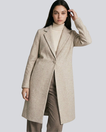 Single Button Mid Length Coat