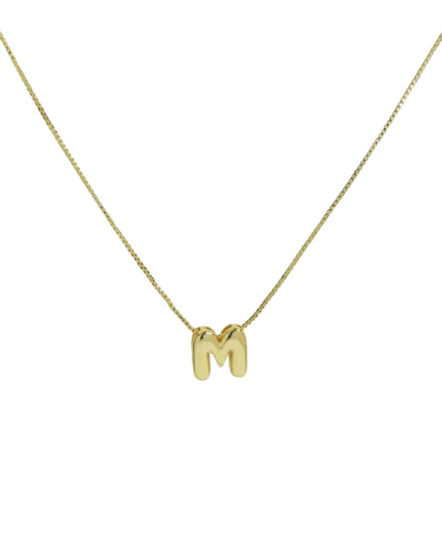 Bubble Letter Slide On Initial Charm