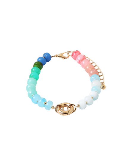 Center Ring Colorful Bead Gold Ball Beaded Bracelet