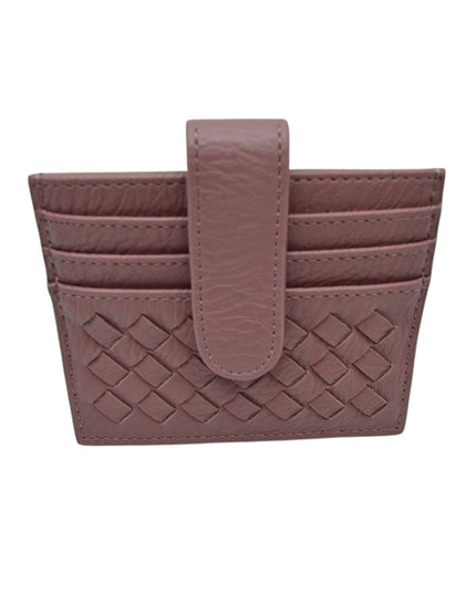 Snap Closure Woven Credit Card Holder