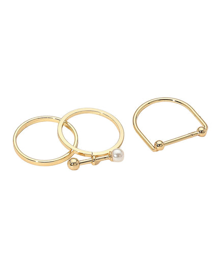 Bar Ball Pearl Tip 3 Ring Set