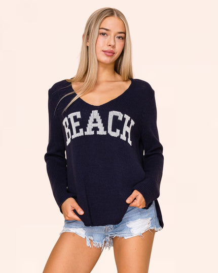 Beach Lightweight V Neck Sweater