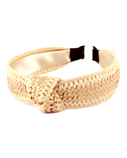 Two Tone Knotted Raffia Headband
