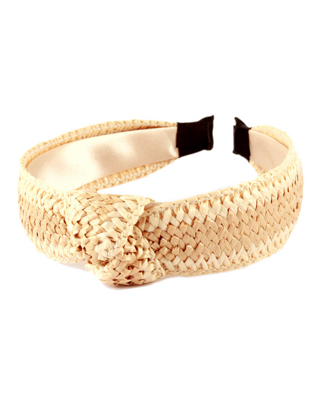 Two Tone Knotted Raffia Headband