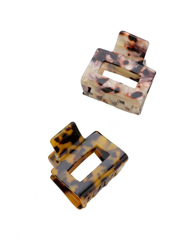 Tortoise Small Square Hair Claw Clip