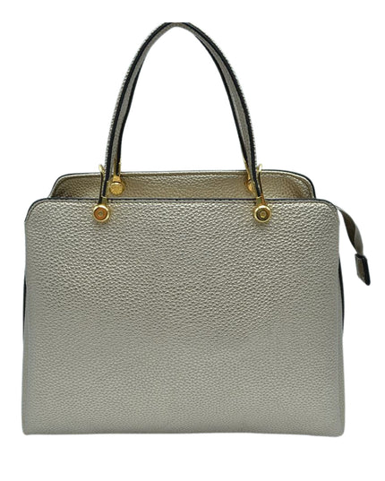 Solid Clutch Hand Bag With Gold Clasps