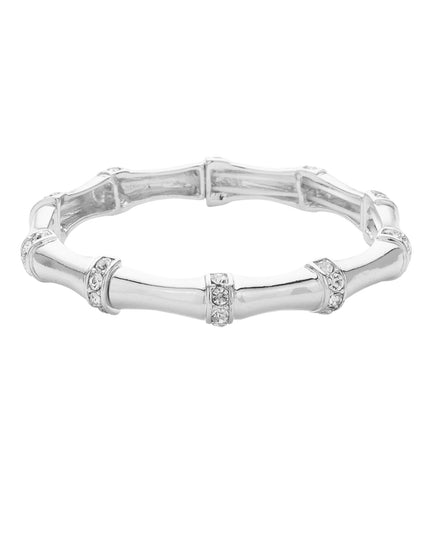 CZ Spaced Bamboo Metal Bracelet