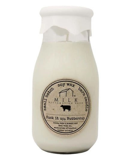 Suck It Up Buttercup Milk Bottle Candle