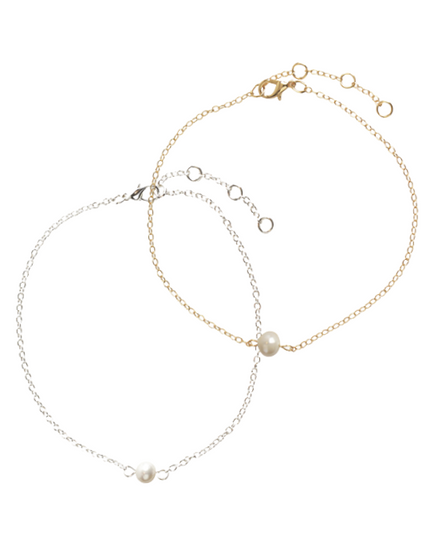 Single Pearl Chain Anklet