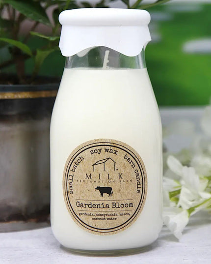 Gardenia Bloom Milk Bottle Candle