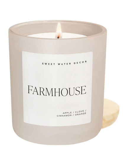 Farmhouse 15oz White Jar Soy Candle