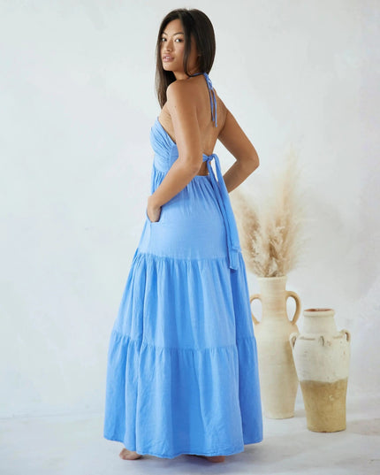 Carlotta Tie Back Flowy Maxi Dress