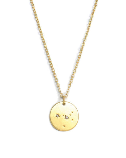 Zodiac Disc Gold Constellation Necklace