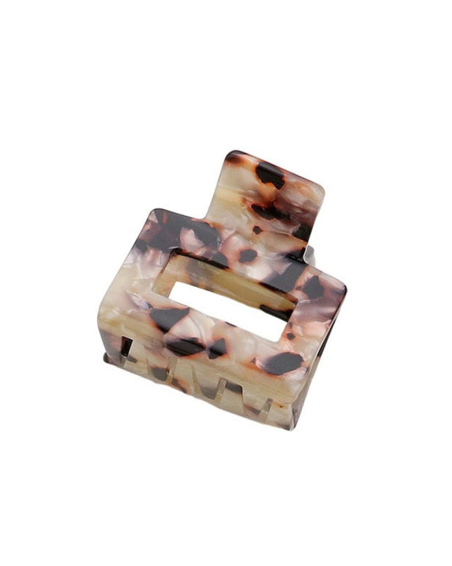 Tortoise Small Square Hair Claw Clip