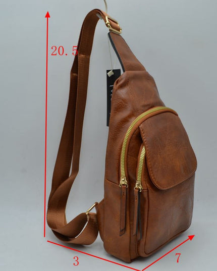 Double Zip Fold Over Front Sling Bag