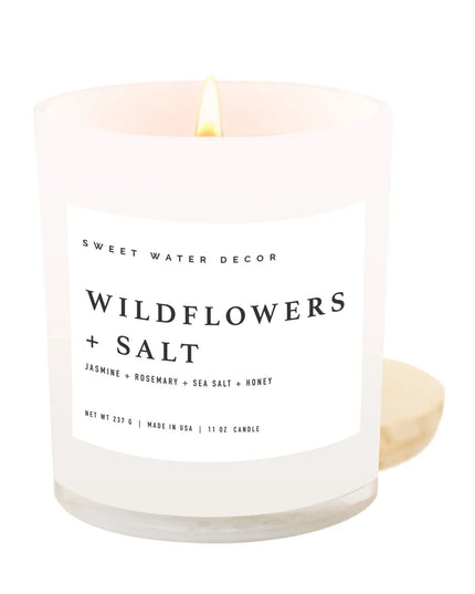 Wildflowers & Salt 11oz White Jar Soy Candle