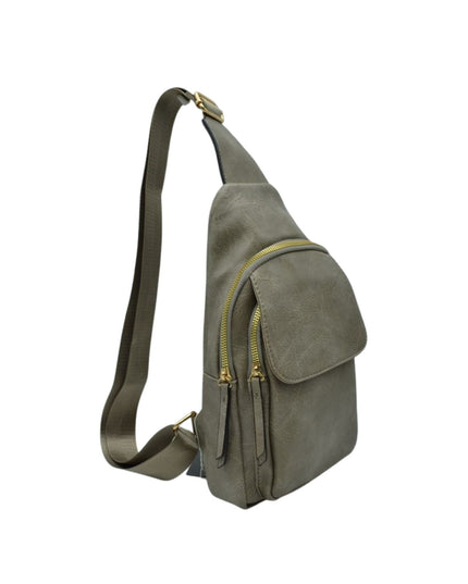 Double Zip Fold Over Front Sling Bag