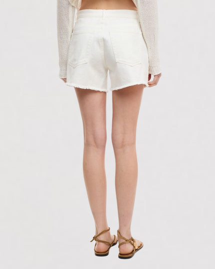Frayed Hem Regular Waist Denim Shorts