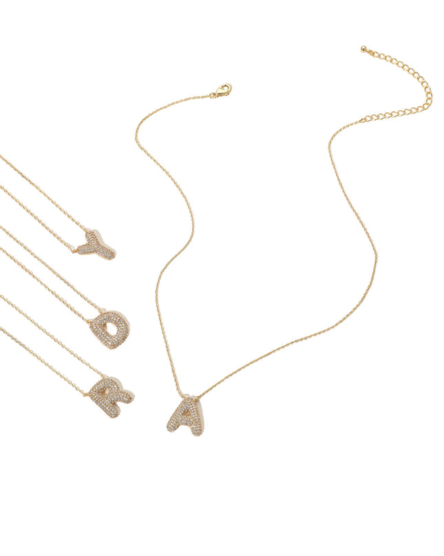 CZ Stone Initial Monogram Necklace