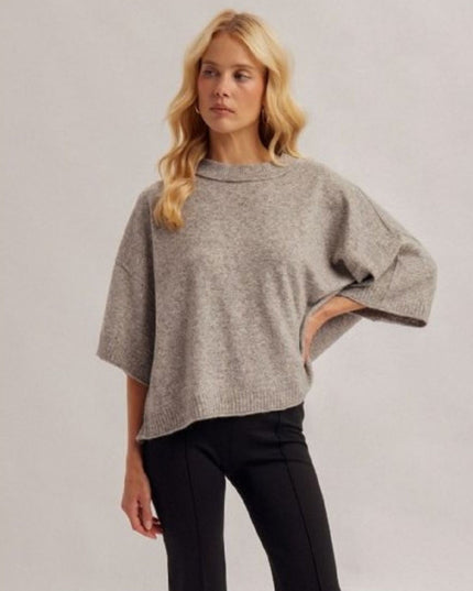 Half Sleeve Boxy Sweater