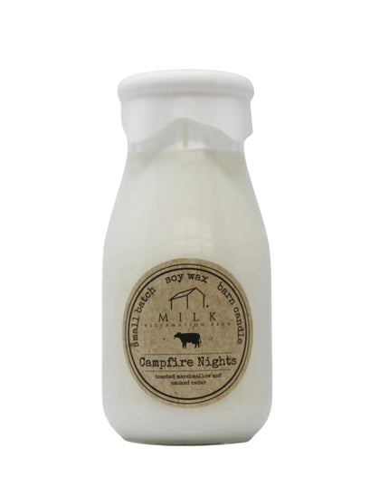 Campfire Nights Milk Bottle Candle