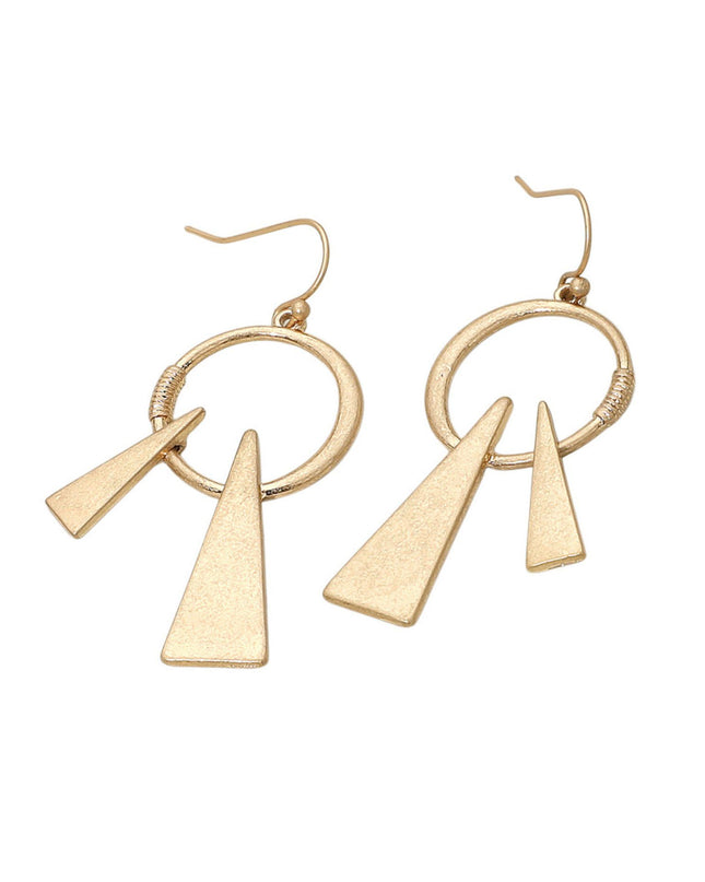 Geometric Circle Triangle Drop Metal Dangle Earrings