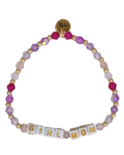 Girl Mom Pink Colorful Letter Block Bracelet