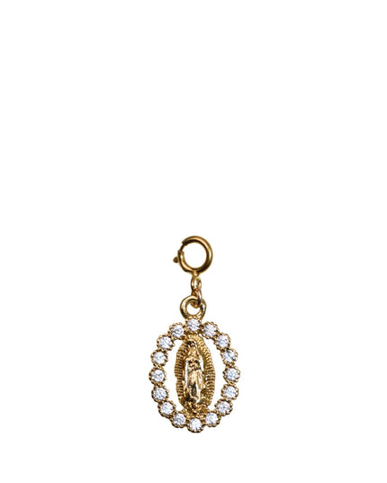 Crystal Trim Blessed Mother Gold Charm