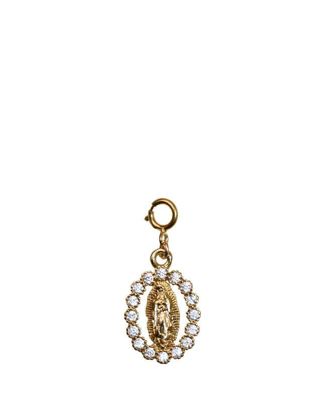 Crystal Trim Blessed Mother Gold Charm