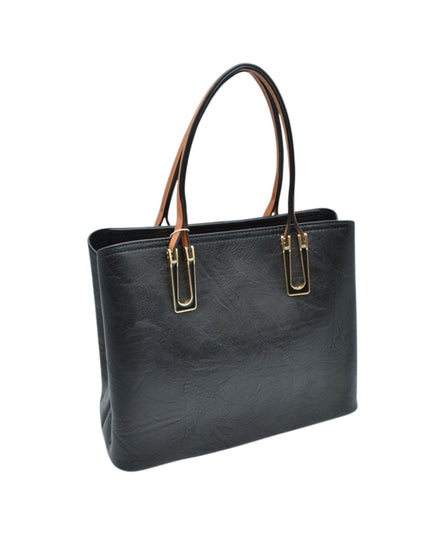 Chestnut Strap Shoulder Bag With Rustic Finish