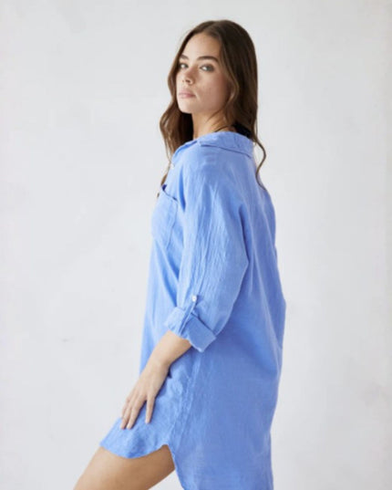 Cabana Button Down Shirt Dress