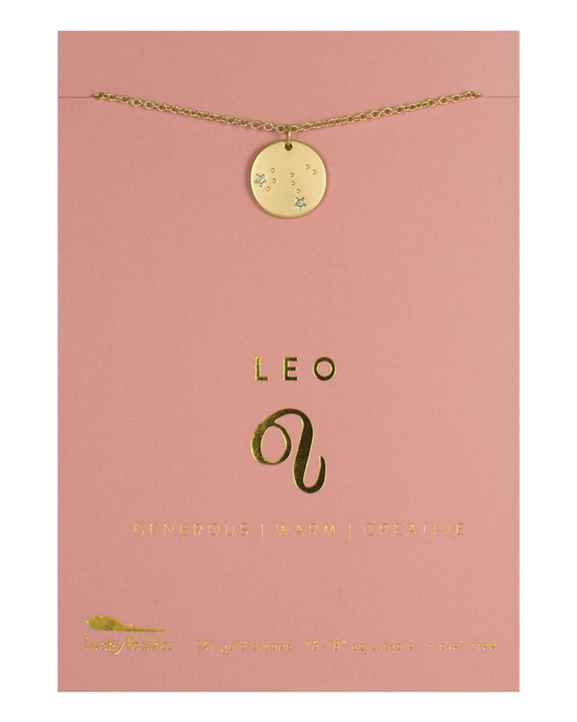 Zodiac Disc Gold Constellation Necklace