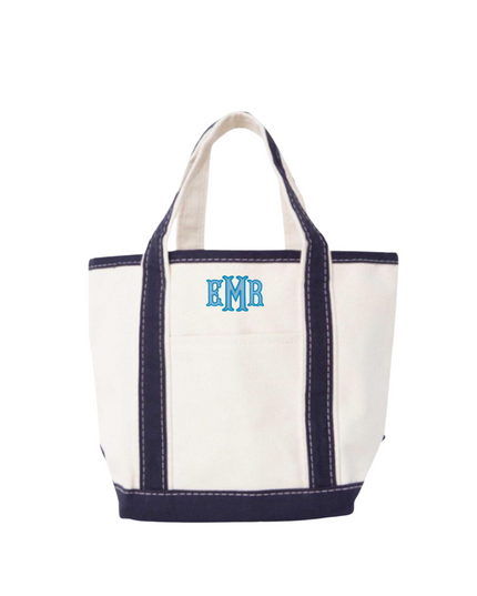 Monogram Small Tote Personalized Canvas Bag