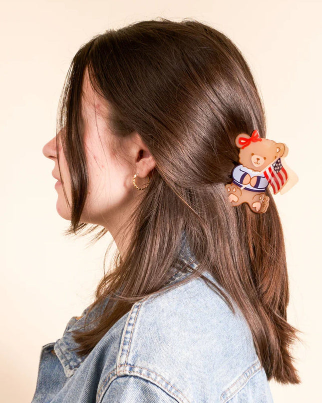 Star Spangled Bear Shape Up Claw Clip